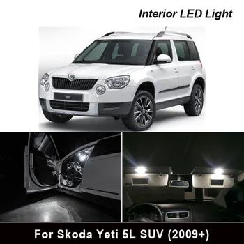 19x licencijos plokštės lempos, LED lemputės Interjero dome Light Kit Skoda už Yeti 5L SEDANAS (2009 m.+)