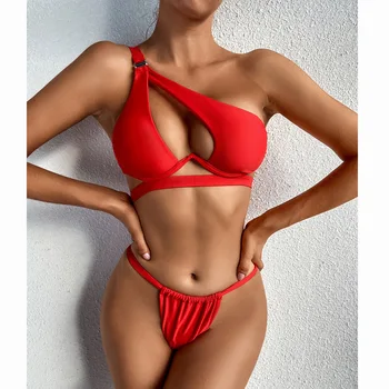 Push-Up Bikinis 2021 Micro Bikini Komplektas Seksualus Maudymosi Moterų Diržas Maudymosi Kostiumėliai, Brazilijos Biquini Juodas Bikini Tuščiaviduriai Iš Paplūdimio