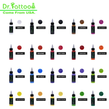FedEx Nemokamas Pristatymas 20 Spalvų Premium Tatuiruotė Rašalo Rinkinys Dr. TattooCare Atvežti Iš JAV, Geros Tatuiravimo