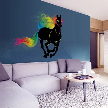 Kūrybiškumo watercolour Vaivorykštė arklių sienų lipdukai 