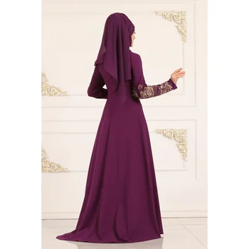 Dubajaus Musulmonų Suknelė Abaja Moterų Slim Didelis Sūpynės Aplikacijos ilgomis Rankovėmis Islamo Drabužių Maroko Kaftan Maxi Šalies Vestidos 5XL