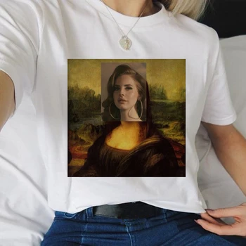 Lana del rey spausdinti moterų marškinėliai ventiliatorius T-shirt vasaros trumparankoviai Harajuku grafinis T-shirt moterims, atsitiktinis white T-shirt moterims