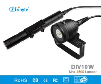 Brinyte DIV10W LED Filtras, Šviesos, Vaizdo Lempa 4500lm LED Nardymas Fakelas Žibintuvėlis 200M Povandeninį 3*26650 Akumuliatoriaus Lemputė