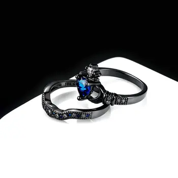2021 naujas prabangus dviaukštis širdies formos laja žiedas vestuvinis žiedas rinkinys moterims lady jubiliejų dovana, papuošalai R5856