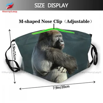 Kvėpuoti Lengva Suaugusiųjų Gorila Veido, Burnos Kaukę Įdomus Poliesteris Modelio Veido Kaukė Su Filtru