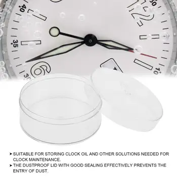 3pcs Plastiko Žiūrėti Naftos Skalbimo Jar Laikrodžių Dalys Stiklai Remonto Valymas, Priežiūra Puodą su apsauga nuo dulkių Dangtelis, skirtas Watchmaker