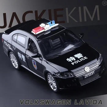 Aukštos Modeliavimas Išskirtinį Diecasts&Žaislai Dvigubas Arkliai Automobilių Stilius Volkswagen Lavida Policijos CCar 1:32 Lydinio Diecast Modelis