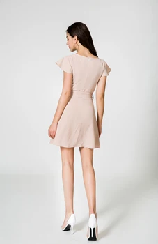 ZOGAA suknelė elegantiškas 2020 Naują atsitiktinis suknelė vasaros suknelė 4 spalvų V-Kaklo, Kietas Trumpą Kelio Ilgis dydis S-XXL suknelė moterims