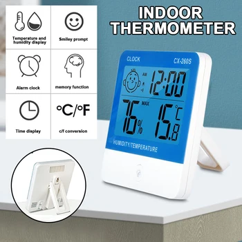 Skaitmeninis Termometras su Drėgmėmačiu Patalpos Temperatūrai, Drėgmei Lauko Temperatūros Valdymas Home Office (be baterijos)