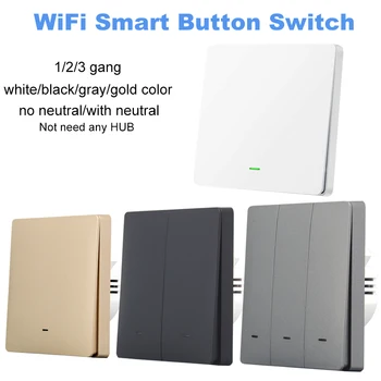 Lonsonho Tuya WiFi Smart Switch ES 220V Su / Ne Neutralus Belaidžio Mygtuką Sienų apšvietimo Jungikliai Suderinama Alexa 