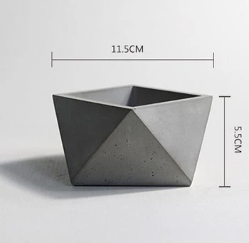 V008 Geometrinis daugiakampio betono sodinamoji silikono formos namų puošybai amatų užliejimo betono gamyklos, cemento vaza pelėsis