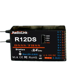 RadioLink R12DS 12CH 12 Kanalų Imtuvas 2.4 Ghz Dėl AT10 Siųstuvas Orlaivių Oro Fotografija Prietaiso R9DS naujinimo versija