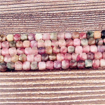 Lanli 4,5 mm Madingas natūralus kvadratinių supjaustyti veido Choi turmalinas prarasti karoliukai 