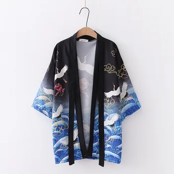 Japonų Kimono megztinis moterims yukata moterų arajuku kawaii drabužių palaidinė marškinėliai obi
