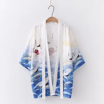 Japonų Kimono megztinis moterims yukata moterų arajuku kawaii drabužių palaidinė marškinėliai obi