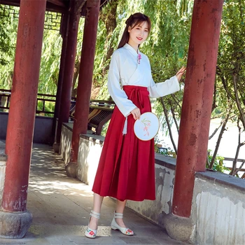 2020 Naujienos Hanfu Suknelė Mergina Kinų Stiliaus Siuvinėjimų Kasdien Moterys Tradicinių Kostiumų Liaudies Šokių Apranga, Derliaus Šalis, Yangko Tango