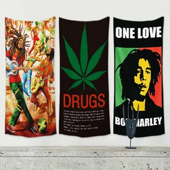 Bob Marley Jamaikos Reggae Plakatas Siena Lipdukas Didelis Vėliavos Banner Užuolaidų HD 4 Skylės Gobelenas Spausdinimo Audinio Meno Kambario Apdaila