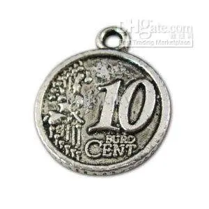 75pcs Tibeto sidabro Metalo 10 CENTŲ moneta žavesio A11340