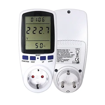 Digital Energy Watt Meter Galia Detektorius Voltmeter ES BR Lizdas LCD AC 110V/230V 50Hz 16A Atrankos W KWh Elektroninis
