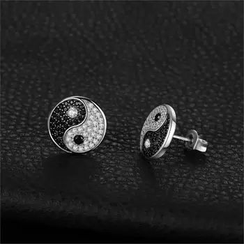 JewelryPalace Tai Originali Juoda Spinel Stud Auskarai 925 Sterlingas Sidabro Auskarai Moterims Korėjos Earings Bižuterijos