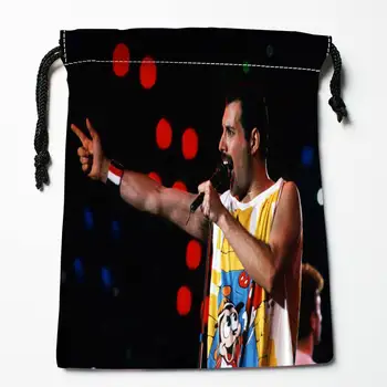 Custom Freddie Mercury spausdinti Satino saugojimo krepšys raišteliu dovanų maišeliai didesnio Dydžio sandėliavimo pasirinktinis vaizdo 18*22cm