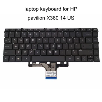 Naujų Pakeisti Klaviatūras HP pavilion X360 14 DV 2020 M. JAV anglų juodos spalvos nešiojamojo kompiuterio klaviatūra be rėmo L96524 L85711 001 pardavimas