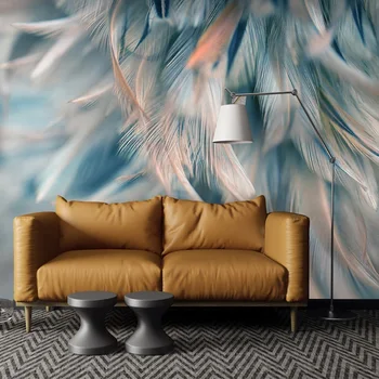 Custom Sienų Tapetai, 3D Spalvų Plunksnų Freska Gyvenimo Kambario, Miegamasis Namų Dekoro Fone Sienų Tapybos Šiuolaikinio Meno Papel De Parede