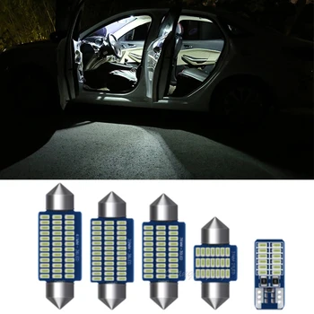 9pcs Klaidų Canbus LED Lemputę Interjero Licencijos numerio ženklo Žibintas Žemėlapis Dome Light Kit Seat Ibiza V MK5 6J 6P 2009-2016