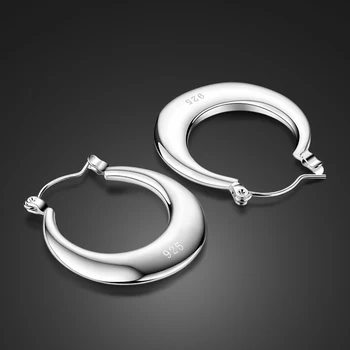 Mados paprastas 925 sterlingas sidabro Geometrinis Apskrito Auskarai Žavinga moteris žiedas earringsWholesale papuošalai, dovanos