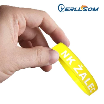 YERLLSOM 400PCS/Daug Aukštos Kokybės Graviruoti logotipas ir rašalo užpildyta silikono gumos apyrankės dovanos P041812