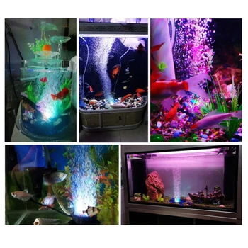 Septynių Spalvų Akvariumo Kraštovaizdžio Puošmena Akvariumas Apšvietimas LED Nardymo Žibintai Apvalus Burbulas Žibintai Žuvų Prekes