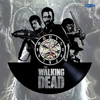 Sieninis laikrodis The Walking Dead Meno Vinilo Sienos Laikrodį Dovanų Kambarys Modernių Namų Rekordas Derliaus Apdaila