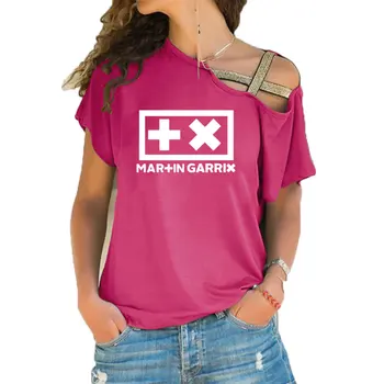 2020 m. Naujas DJ Martin Garrix Marškinėliai Moterims trumpomis Rankovėmis Hip-Hop, Rokas streetwear Mergaičių marškinėliai Nereguliarus Nerijos Kryžiaus Tvarstis Tee Viršūnės