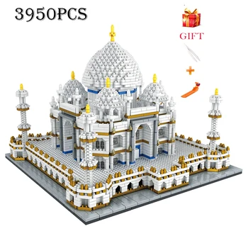 Architektūros blokuoti nustatyti Orientyrus Taj Mahal Palace Modelio Blokai Vaikų Žaislai Švietimo 3D Plytų Vaikams Dovanos