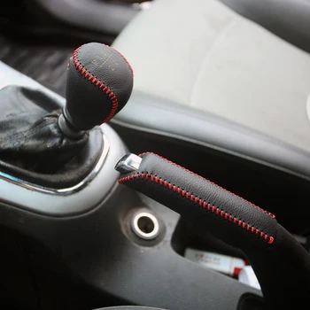 Jameo Auto Juodos Odos Pavarų Galvos Shift Knob Antkakliai rankinis Stabdis Dangtelis Tinka Chevrolet Chevrolet Cruze 2009 - Priedai