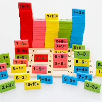 Montessori Švietimo Žaislas Medinis Matematikos Žaislai Vaikams Domino 3-4-5-6-7-8 Metų Žaidimo Juokingi Dovanos Vaikams