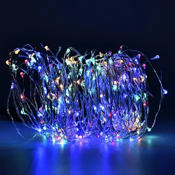 LED Lauko Saulės Lempos Vario String Žibintai 37.7 ft 10m 100 Led Pasakų Atostogų Kalėdų Vakarėlį Girliandą Saulės Sodas Vandeniui