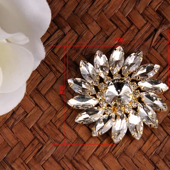 2 gabalus, 5 cm Sun Flower Kristalų, Cirkonio Karka Mygtukai Aukso, Sidabro Kailis Mygtuką Siuvimo Amatai 