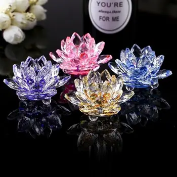 Crystal Lotus Flower Stiklo Europos Vestuvių Fotografija Rekvizitai Maži Papuošalai Dovanos Lotus Papuošalai Kristalų Apdaila