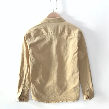 Rudenį Japonų Stiliaus Mados Vyrų Marškinėliai Aukštos Kokybės Safari Marškinėliai Multi Kišenės Krovinių Uniformą Ilgomis Rankovėmis Laisvalaikio Marškiniai Vyrai