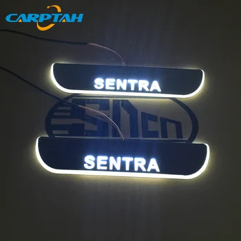 CARPTAH Apdaila Pedalo Automobilių Eksterjero Dalys, LED Durų Slenksčio Nusitrinti Plokštė Kelias Dinaminis Streamer šviesos Nissan Sentra 2013 - 2019