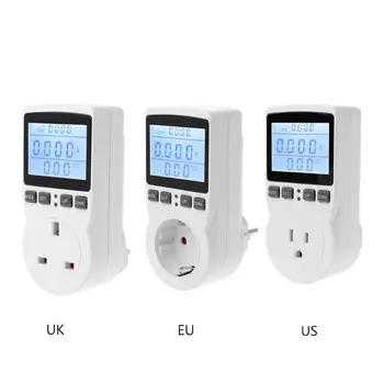 Skaitmeninis Galios Matuoklis Lizdas ES/JAV/UK Plug Energijos Skaitiklis Srovė Vatų Elektros Sąnaudų Matavimo Stebėti Galios Analizatorius