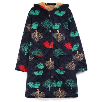 Žiemos Naujas Flanelė Homewear Intymus Apatinis Trikotažas Kimono Skraiste Sleepwear Gobtuvu Senoji Naktiniai Drabužiai Šiltų Namų Drabužių Pižamą