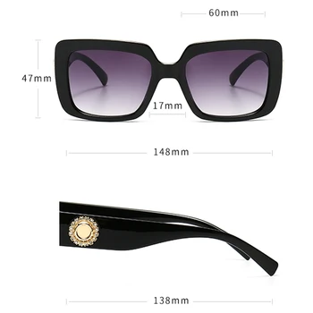 Peekaboo didelis rėmo akiniai nuo saulės moterims, cirkonio apdaila mados aikštė saulės akiniai moterų uv400 lady dovana priedai