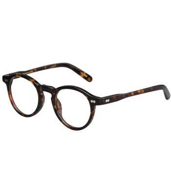 Retro Apvalios Mažos Acetato rėmelis optiniai akinių rėmeliai, skaidraus lęšio akiniai, rėmeliai moterų, vyrų, trumparegystė akinių recepto rėmelį