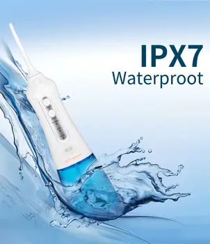 Žodžiu, Irrigator USB Įkrovimo Vandens Flosser Nešiojami Dantų Vandens Srove 300ML Belaidžius Vandens Rezervuaras Vandeniui IPX7 Dantų Cleaner