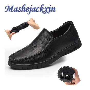 Mashejackxin Atsitiktinis mens odos batai Mokasinai Mokasīni, Patogus Anti Slip patvarus Vyrų Batai Didelio dydžio 6.5-10