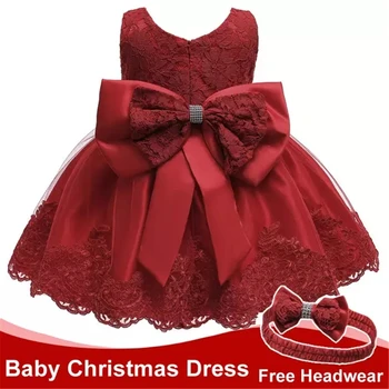 Baby Girl Drabužiai 1-asis Gimtadienis Merginos Tutu Suknelė Vestuvių Vestido Raudona Kalėdų Dress Vakare Šalis Suknelė Princesė Suknelės Mergina