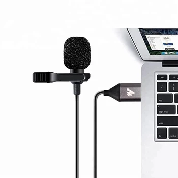 MAONO USB 2.0 Atvartas Mikrofonas prisegamos Marškinių Apykaklės Mikrofonas laisvų Rankų įranga 6M Mini Lavalier Microphone for PC Nešiojamas Kompiuteris