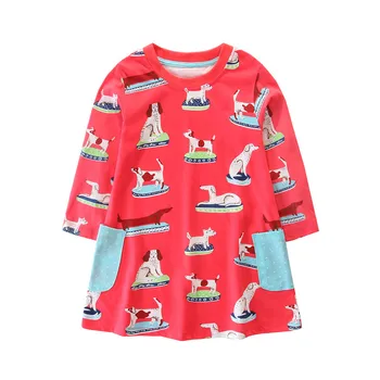 Top brand Kūdikių drabužiai mergina suknelės juostele širdies kišenės, vaikams, suknelės medvilnės vaikų suknelės ilgomis rankovėmis rudenį 2018 suknelė vaikas